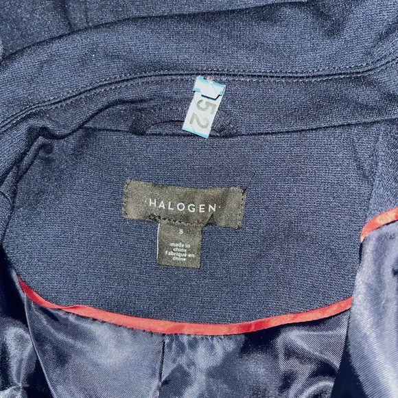 Halogen Navy Rib Trim Ponte Knit Jacket Coat Small - Picture 12 of 12